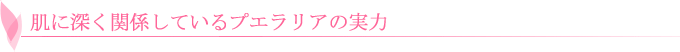 肌に深く関係しているプエラリアの実力